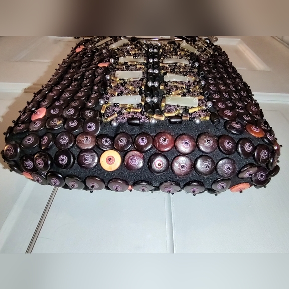 Mido Collection Button, Beaded, & Shell Handbag - Picture 5 of 12